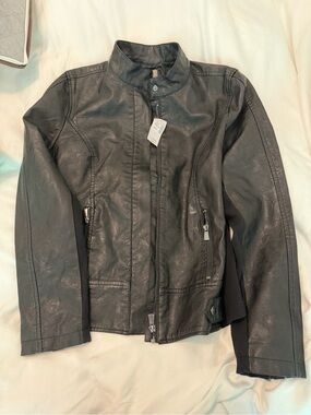 Maurices Black Faux Leather Moto Jacket